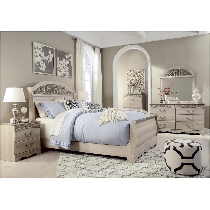 B196 77 Ashley Furniture Queen Sleigh Bed B196 77 Ashley Furniture Catalina Antique White Bedroom Bed