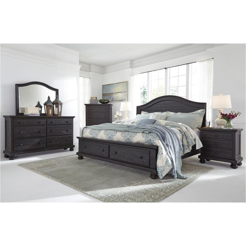B635 58 Ashley Furniture Sharlowe Charcoal King California King Panel Bed