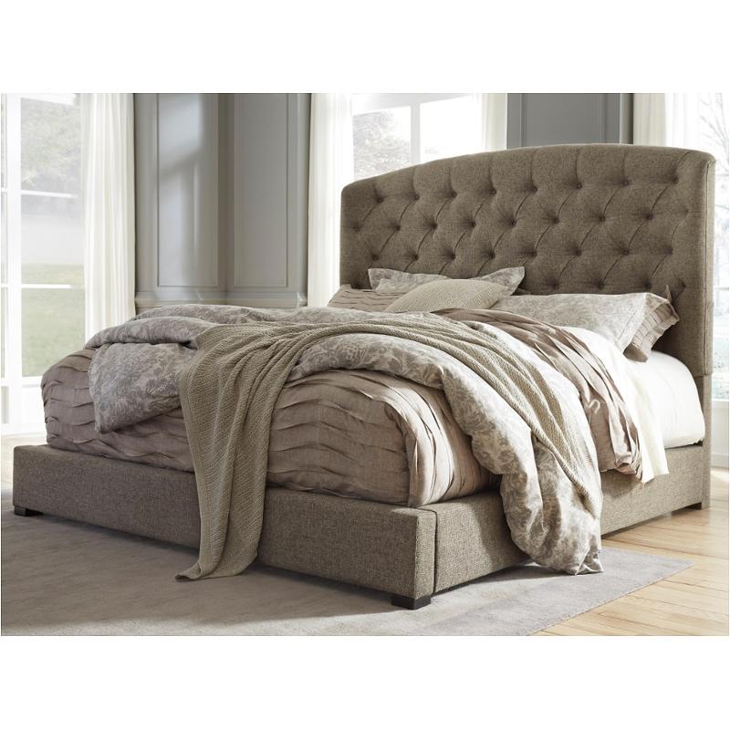 B657 78 Ashley Furniture Gerlane Dark Brown King Upholstered Bed