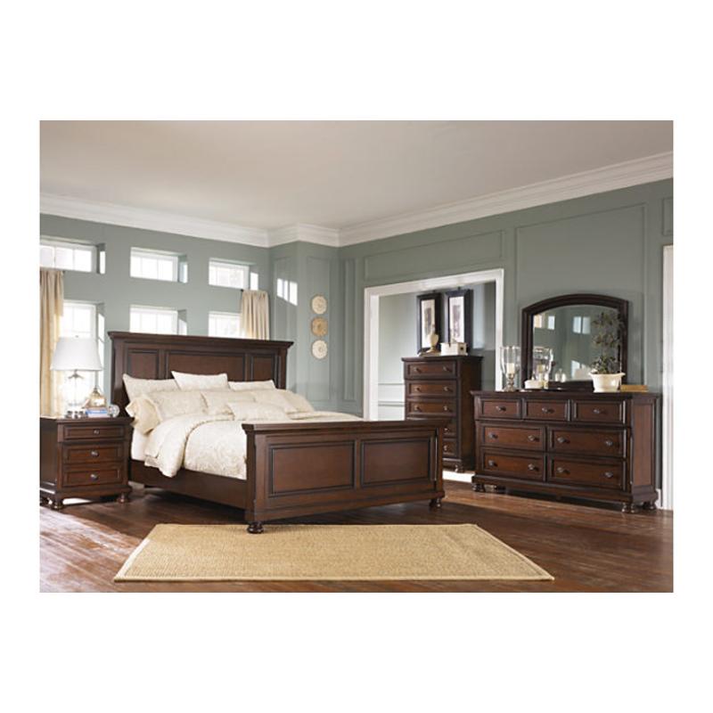 B697 58 Ashley Furniture Porter Rustic Brown King Panel Bed