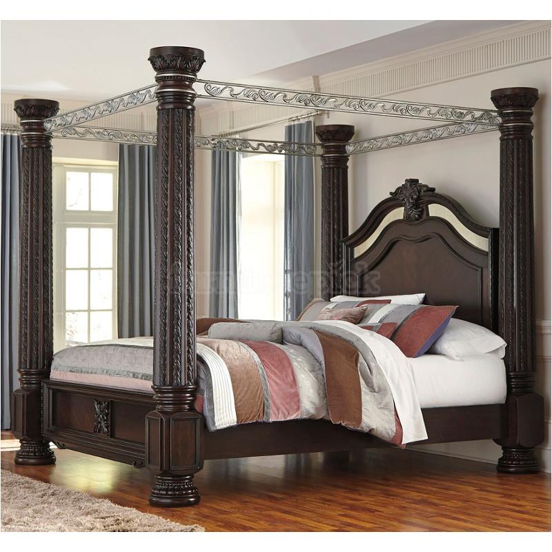 B717 72 Ck Ashley Furniture Laddenfield Dark Brown Bed