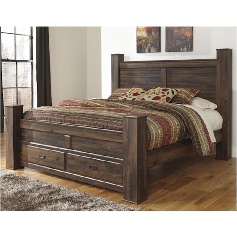 B246 68 St Ashley Furniture King Poster Bed With Storage Fb King Poster Bed With Storage Fb B246 68 St Ashley Furniture Quinden Dark Brown Bedroom