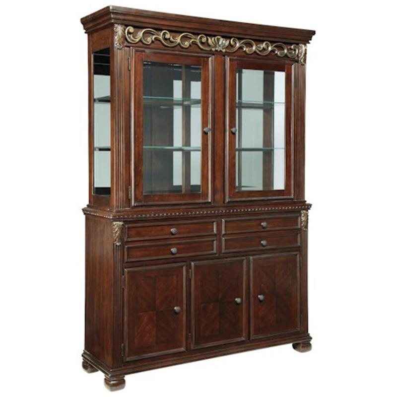 D62681 Ashley Furniture Leahlyn Reddish Brown China With Hutch