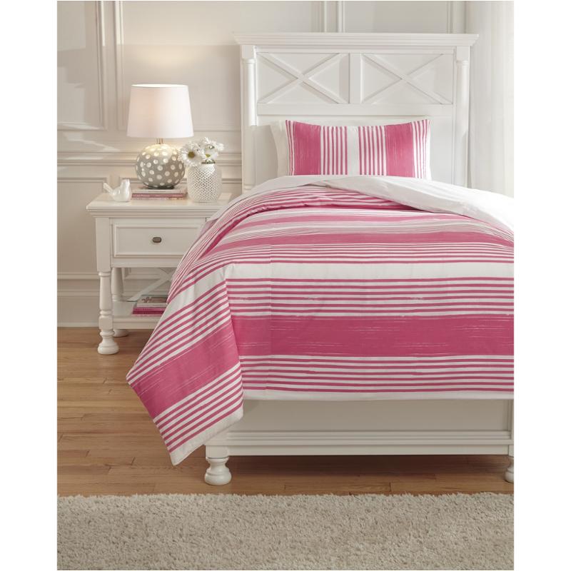 Q729021t Ashley Furniture Taries Pink Twin Duvet Cover Set