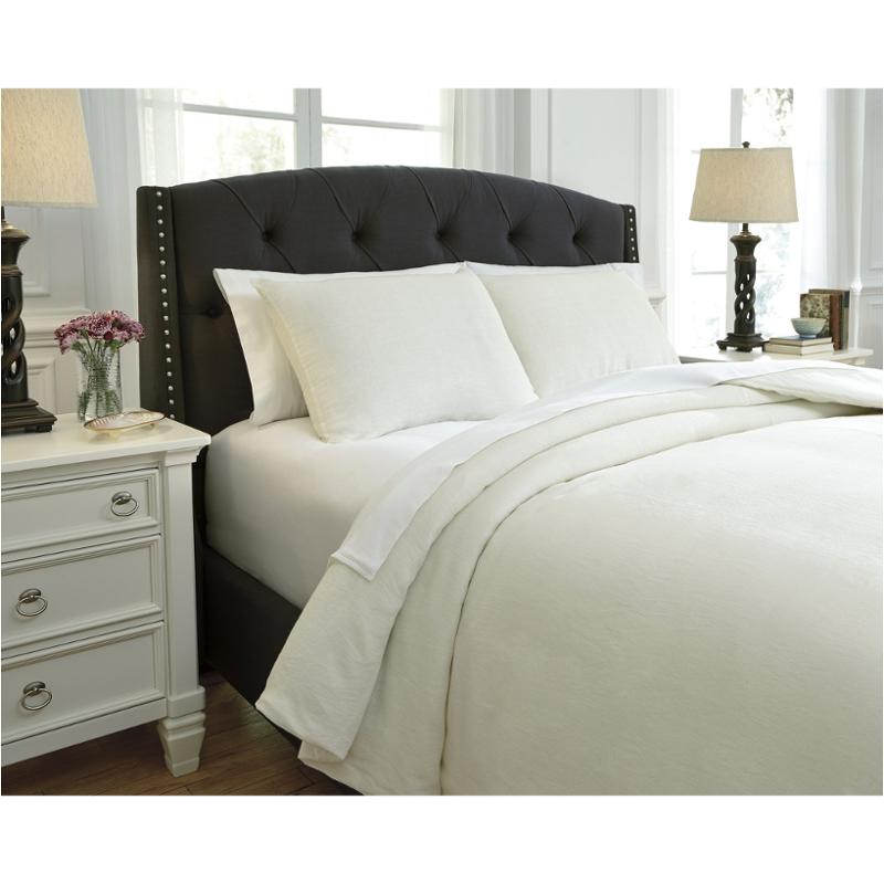 Q734013k Ashley Furniture Bergden Ivory King Duvet Cover Set