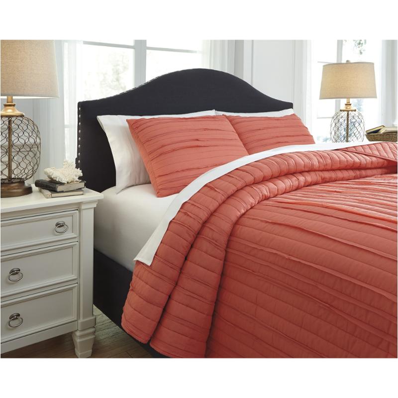 Q737023k Ashley Furniture Solsta Coral King Coverlet Set