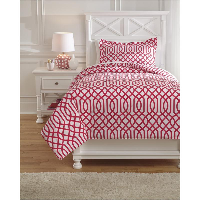 Q758041t Ashley Furniture Loomis Fuchsia Twin Comforter Set