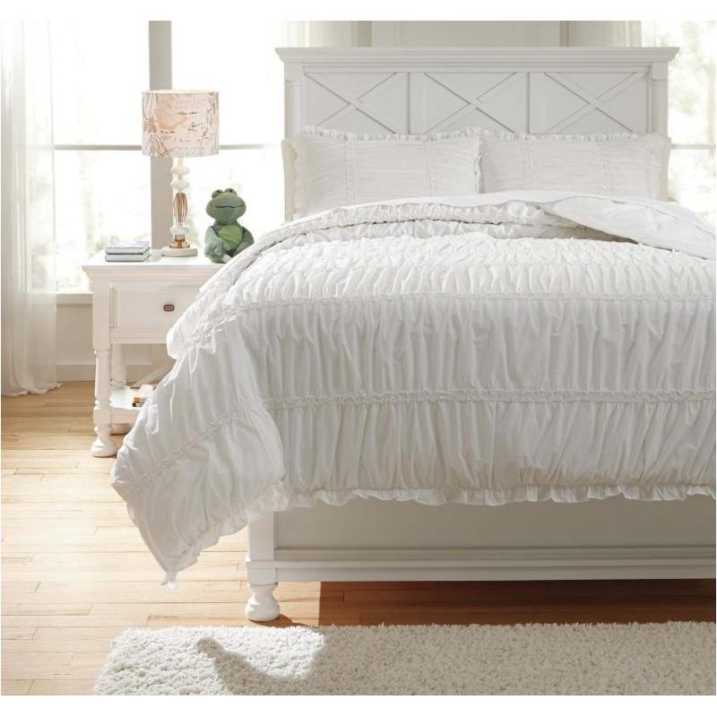 Q767003f Ashley Furniture Brently White Full Duvet Cover Set