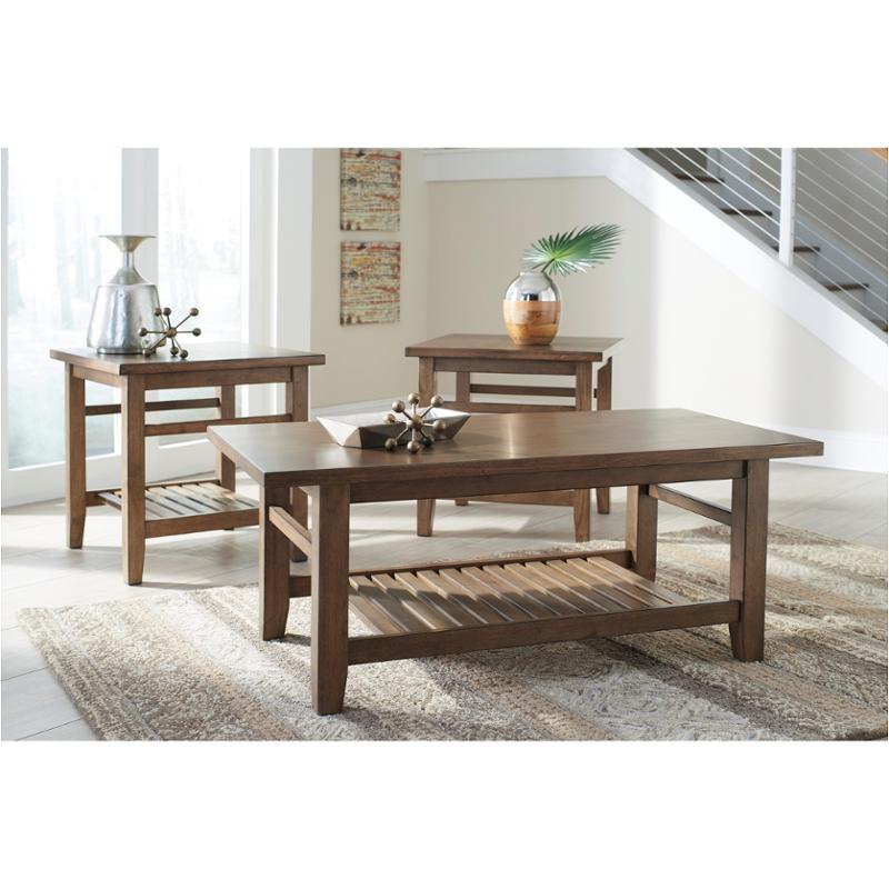 Piece Round Contemporary Coffee Table Set inwards Dark  Ashley Furniture Living Room Table Sets