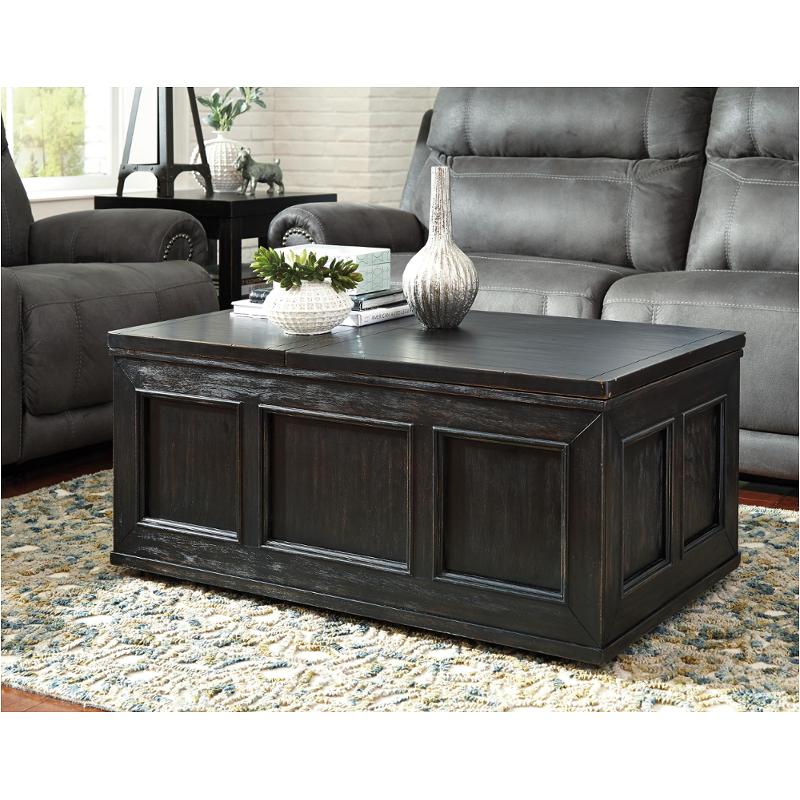 T752 9 Ashley Furniture Gavelston Rubbed Black Lift Top Tail Table T752 9 Ashley Furniture Gavelston Rubbed Black Lift Top Tail Table