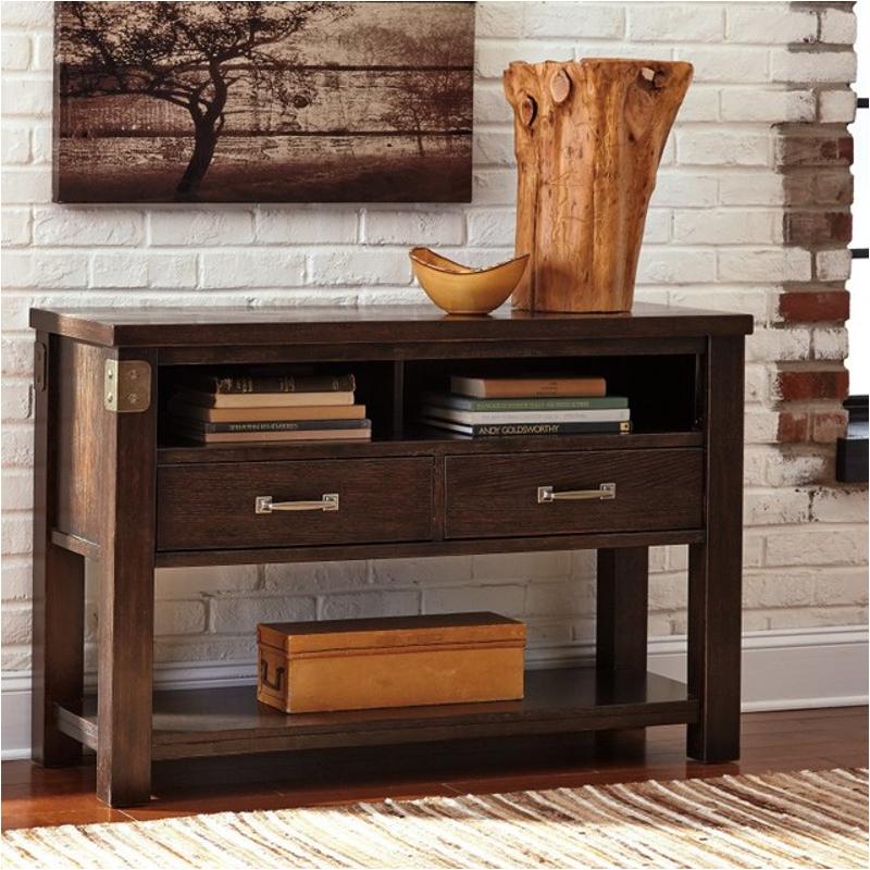 T759 4 Ashley Furniture Haddigan Dark Brown Console Table