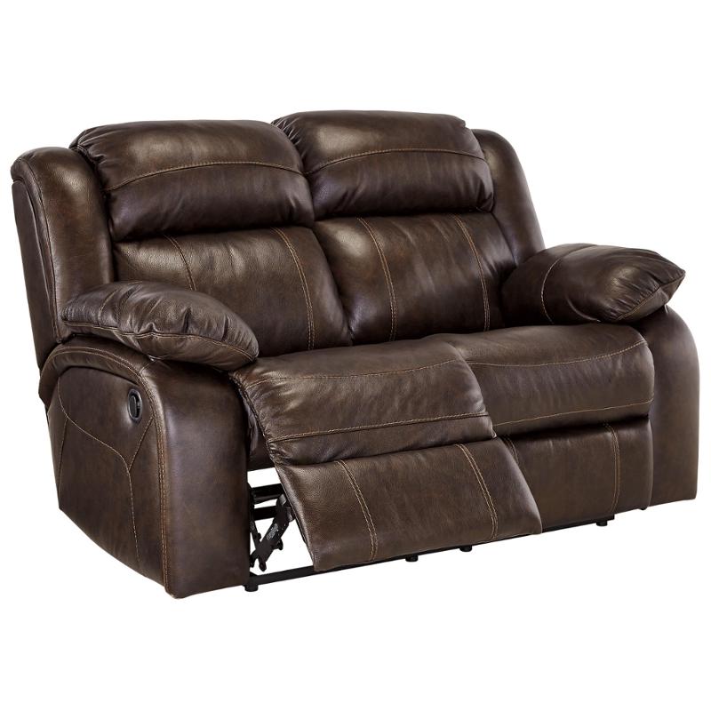 U7190186 Ashley Furniture Branton Antique Reclining Loveseat