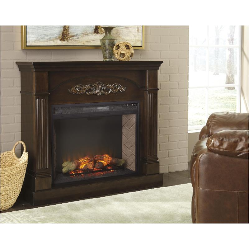 W600-120 Ashley Furniture Fireplace Mantel With Fireplace Insert