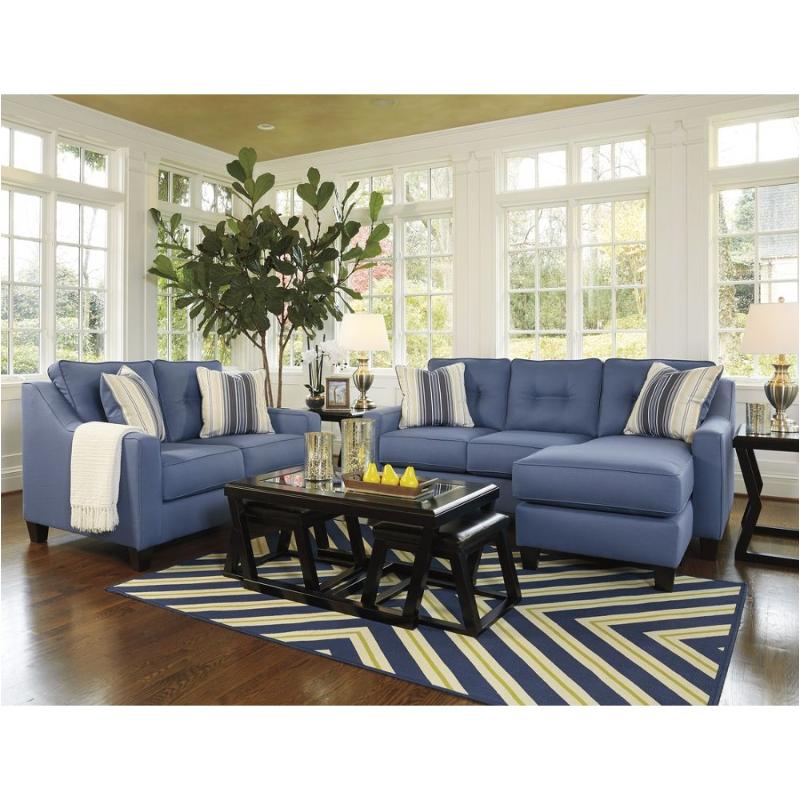 6870318 ashley furniture aldie nuvella sofa chaise - blue