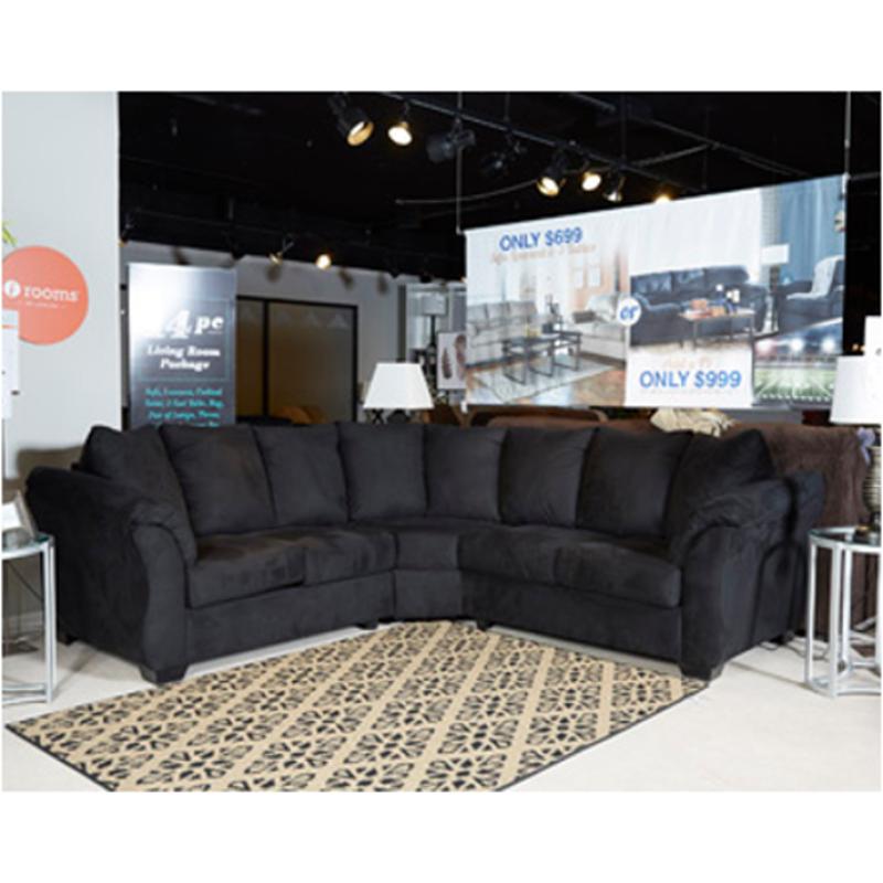 7500855 Ashley Furniture Darcy Black Living Room Laf Loveseat