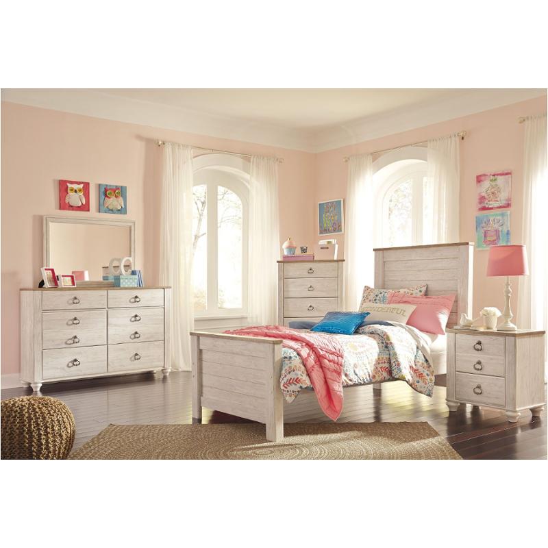 B267 53 Ashley Furniture Willowton Whitewash Twin Panel Bed