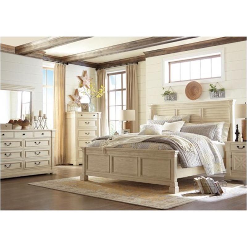 B647 77 Ashley Furniture Bolanburg Bedroom Queen Louvered Bed