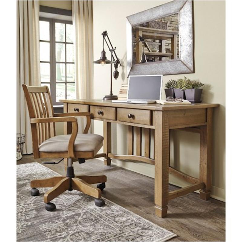 h659-27 ashley furniture trishley - light brown home office desk