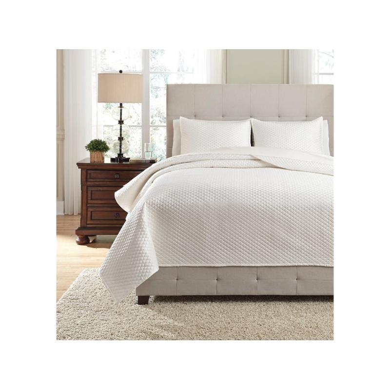Q256053q Ashley Furniture Dietrick Ivory Queen Quilt Set