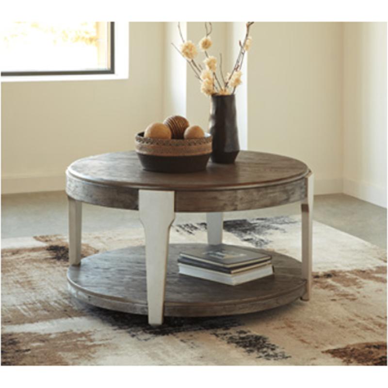 T453 8 Ashley Furniture Brenzington Round Cocktail Table