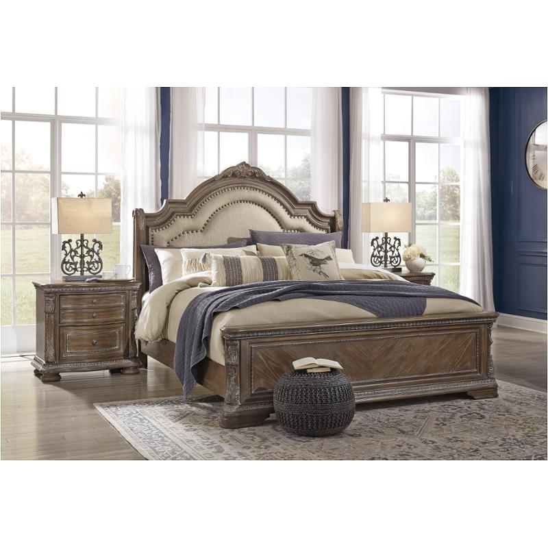 B803 57 Ashley Furniture Charmond Queen Upholstered Sleigh Bed