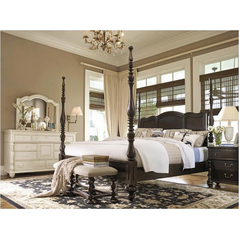 932260 Universal Furniture Paula Deen Home Tobacco King Savannah Poster Bed Tobacco
